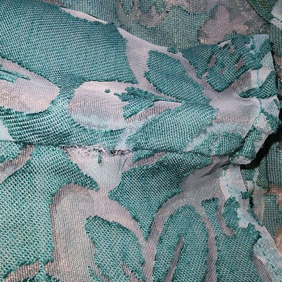 Cut Loose Round Neck Teal Sheer Button Front Jacket sz XL - Picture 12 of 12